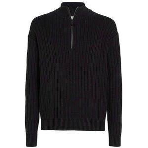 Calvin Klein Jeans Men's Black Half-Zip Ribbed Sweater size Extra Large / XL
